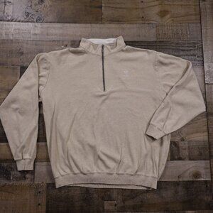 Straight Down Quarter-Zip Pullover Men’s XL Beige Golf Golfing attire‎